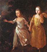 Thomas Gainsborough The Painter's Daughters Chasing a Butterfly Spain oil painting artist